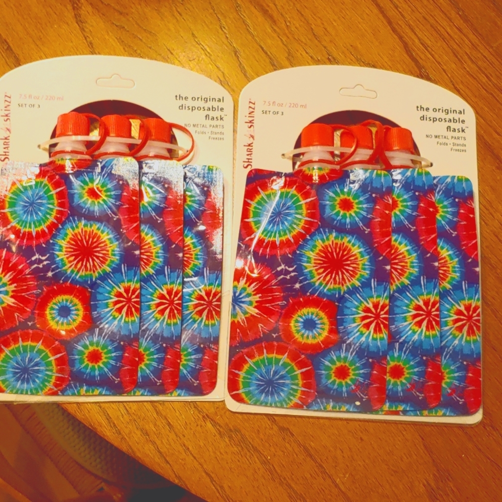 New 2 sets of 3 disposable flasks
